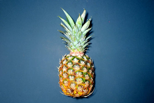 a pineapple on a blue background